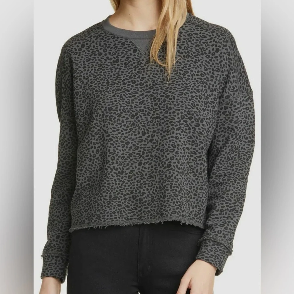 ATM Anthony Thomas Melillo French Terry Leopard Print Sweater